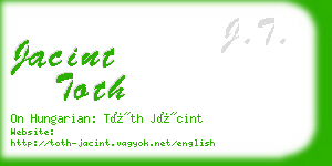 jacint toth business card